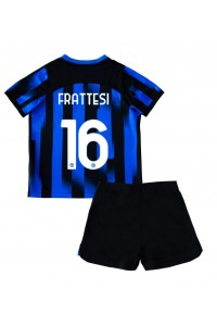 Fotbalové Dres Inter Milan Davide Frattesi #16 Dětské Domácí Oblečení 2023-24 Krátký Rukáv (+ trenýrky)